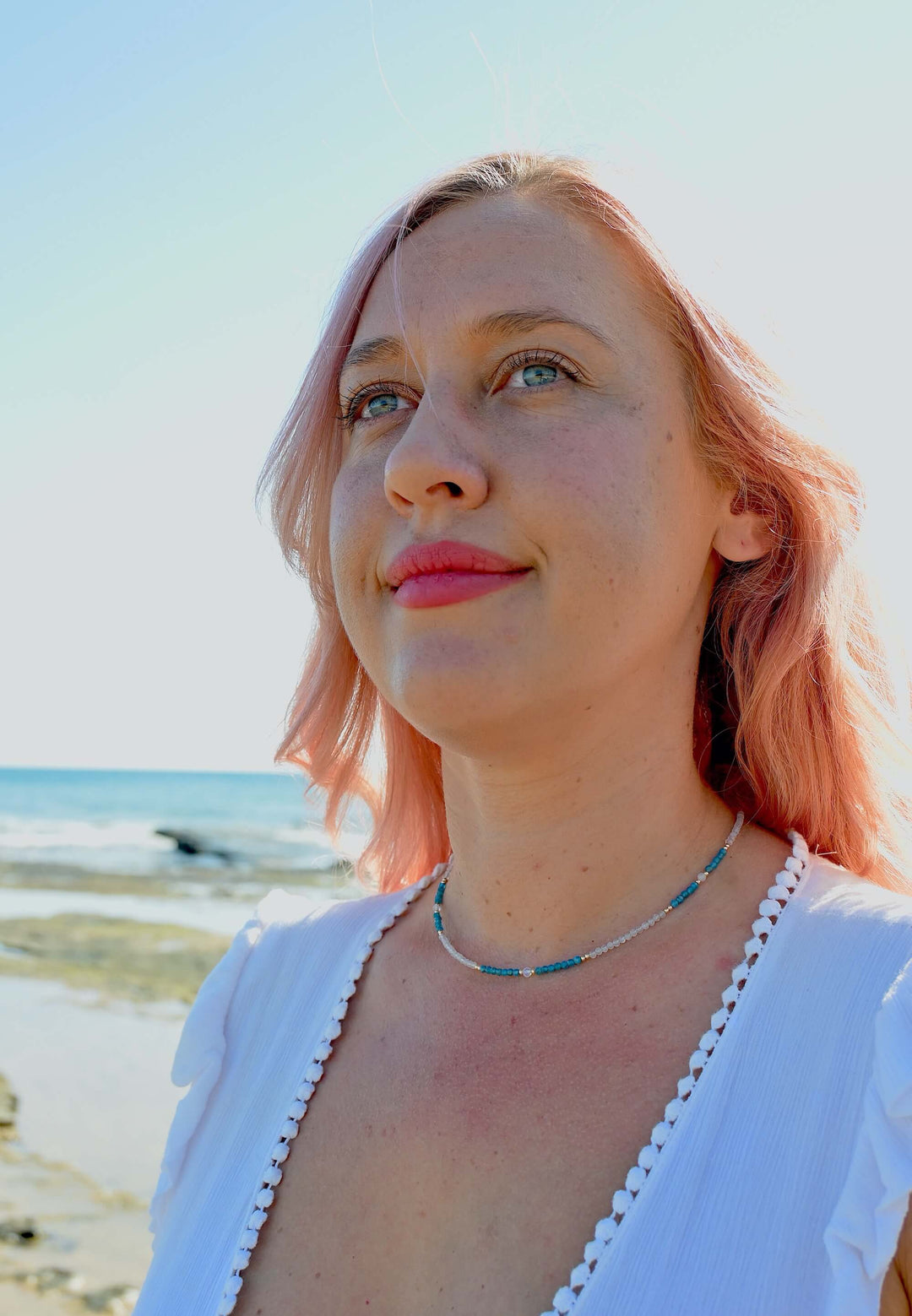 One Of A Kind Atlantis Apatite & Moonstone Gold Necklace