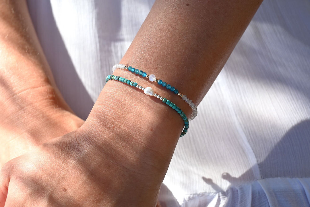 Turquoise and Pearl One Of A Kind Bracelet
