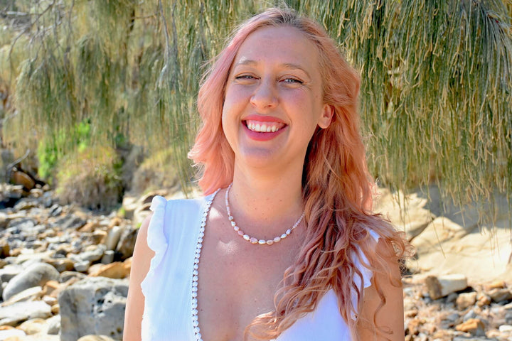 One Of A Kind Pink Opal & Pearl Gold Necklace