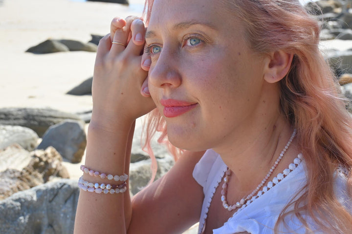 One Of A Kind Moonstone, Pearl & Pink Tourmaline Gold Bracelet