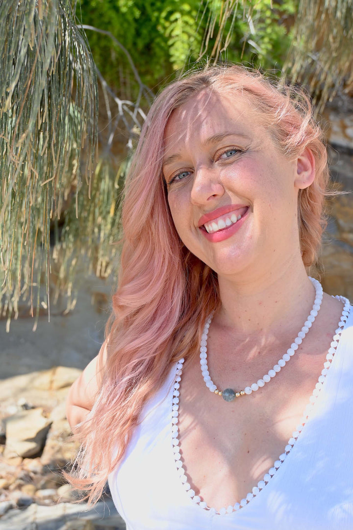 Lemurian Dreaming Aquamarine & Moonstone Gold Necklace