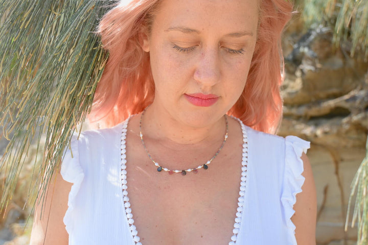 One Of A Kind Tourmaline & Pearl Gold Necklace