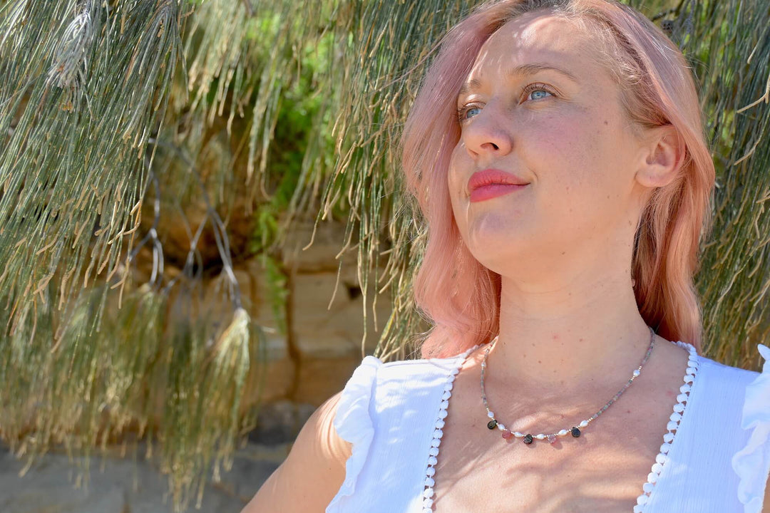 One Of A Kind Tourmaline & Pearl Gold Necklace