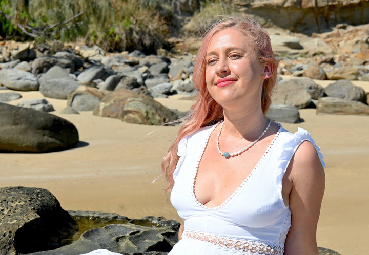 Lemurian Dreaming Aquamarine, Moonstone & Pearl Gold Necklace