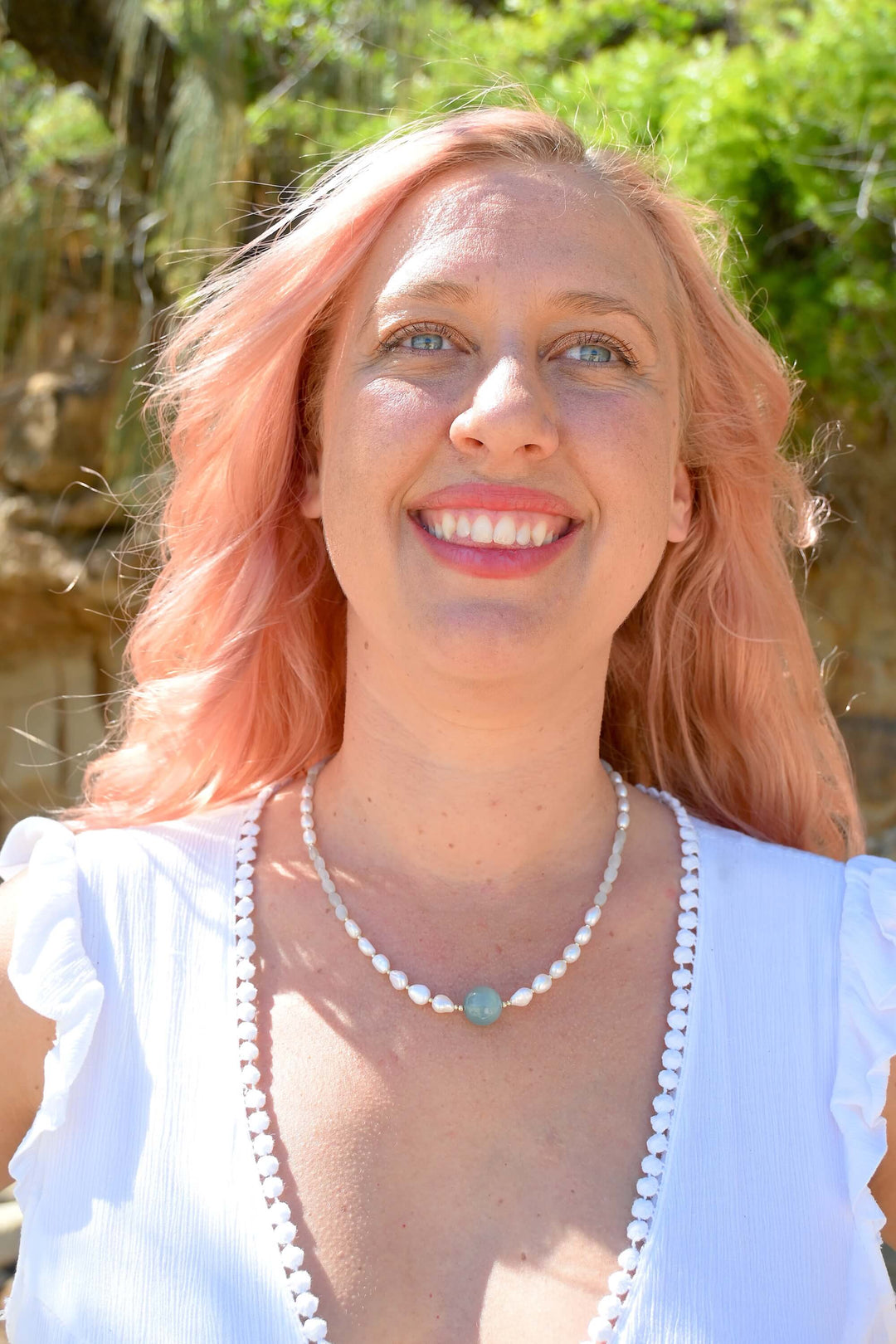 Lemurian Dreaming Aquamarine, Moonstone & Pearl Gold Necklace