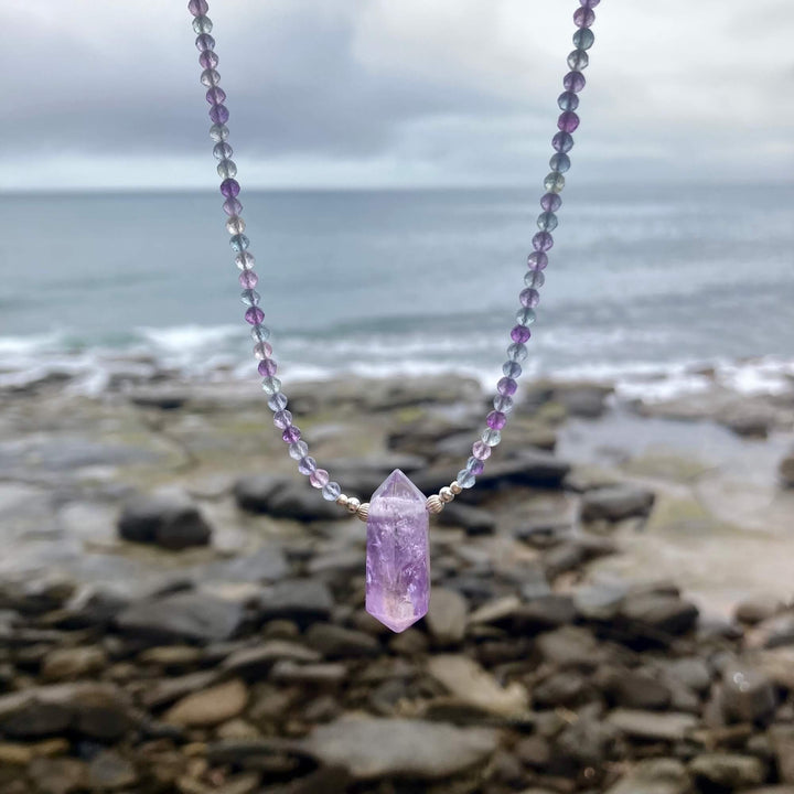 Rainbow Fluorite & Ametrine Pendant Necklace