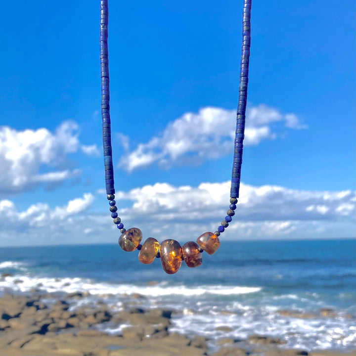 Amber & Lapis Lazuli Necklace