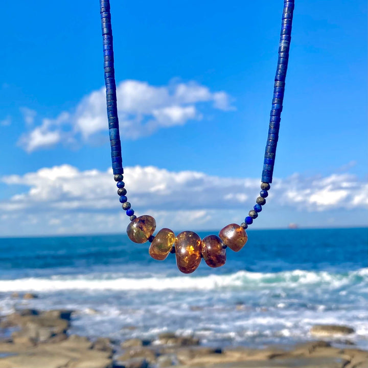 Amber & Lapis Lazuli Necklace