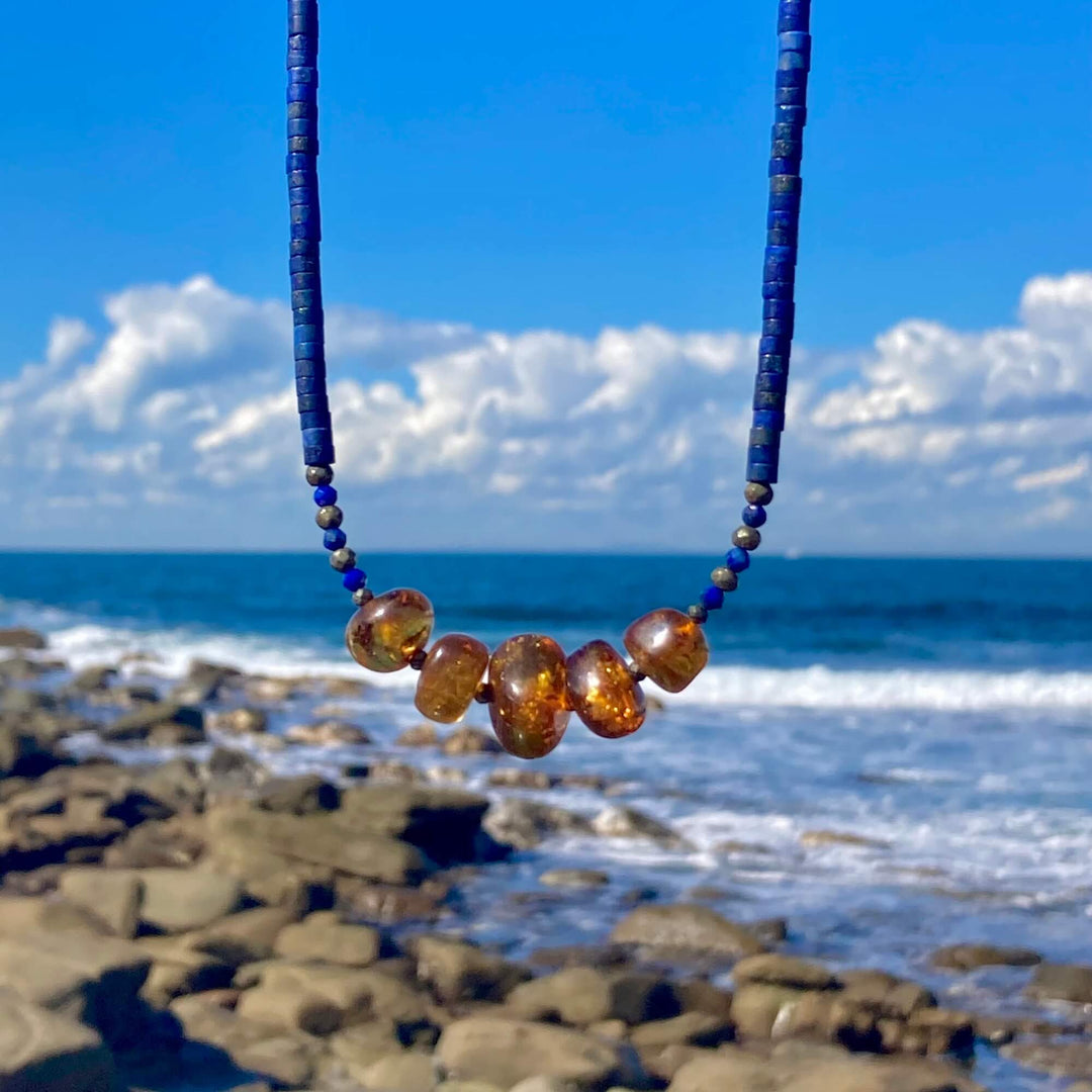 Amber & Lapis Lazuli Necklace