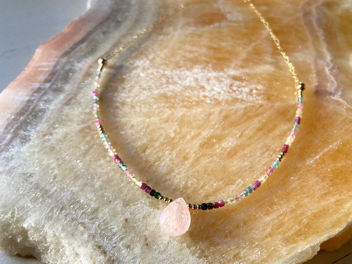 Light Of Aloha Morganite & Watermelon Tourmaline Necklace