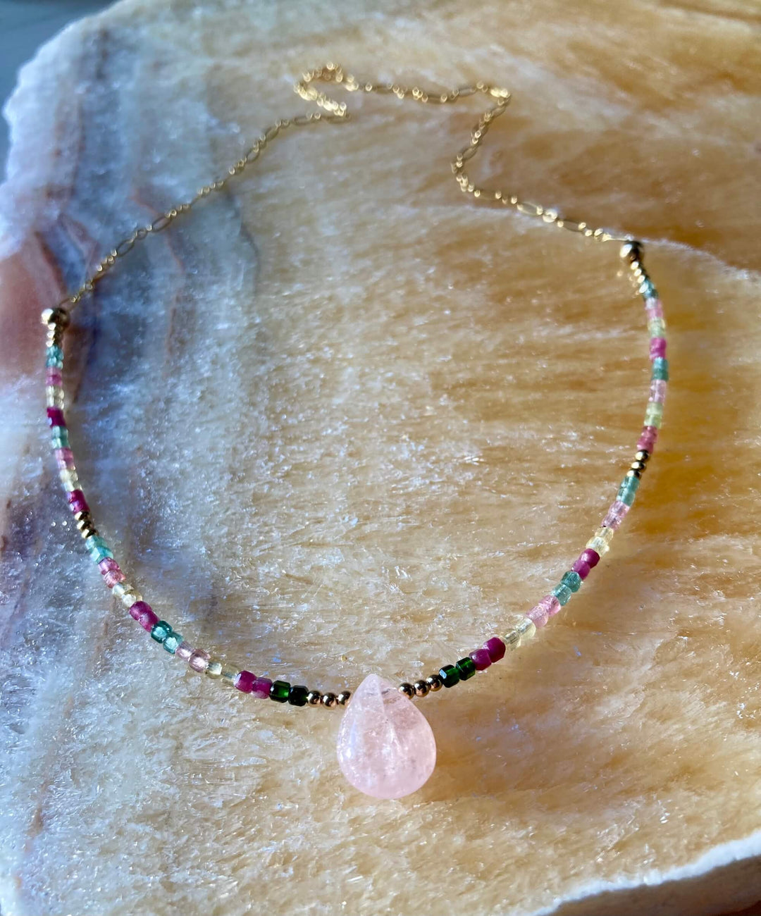 Light Of Aloha Morganite & Watermelon Tourmaline Necklace