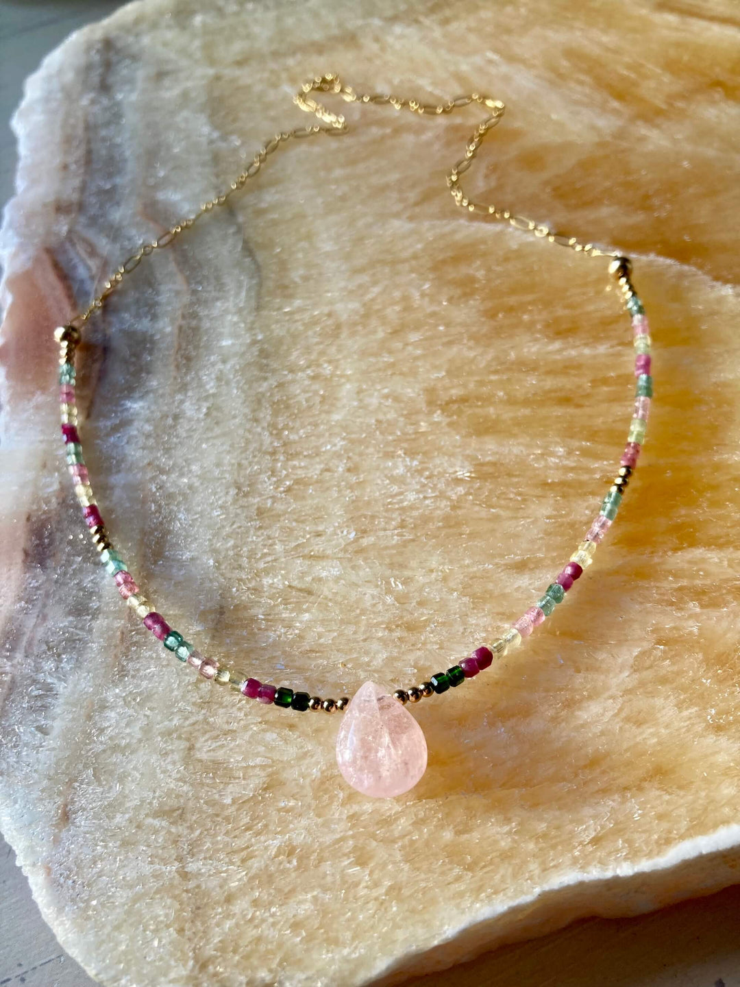 Light Of Aloha Morganite & Watermelon Tourmaline Necklace