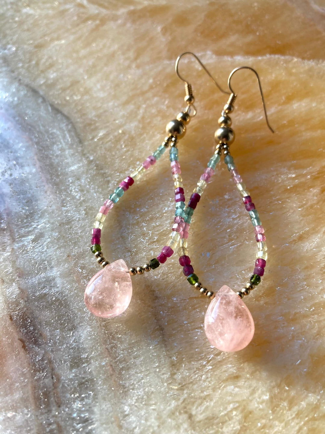 Light Of Aloha Morganite & Watermelon Tourmaline Earrings