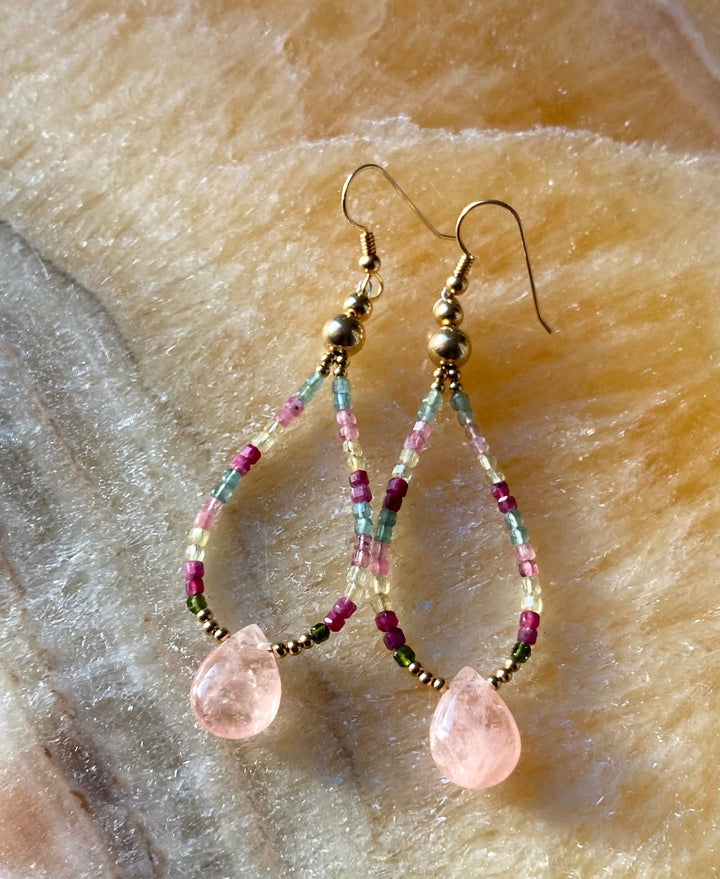 Light Of Aloha Morganite & Watermelon Tourmaline Earrings