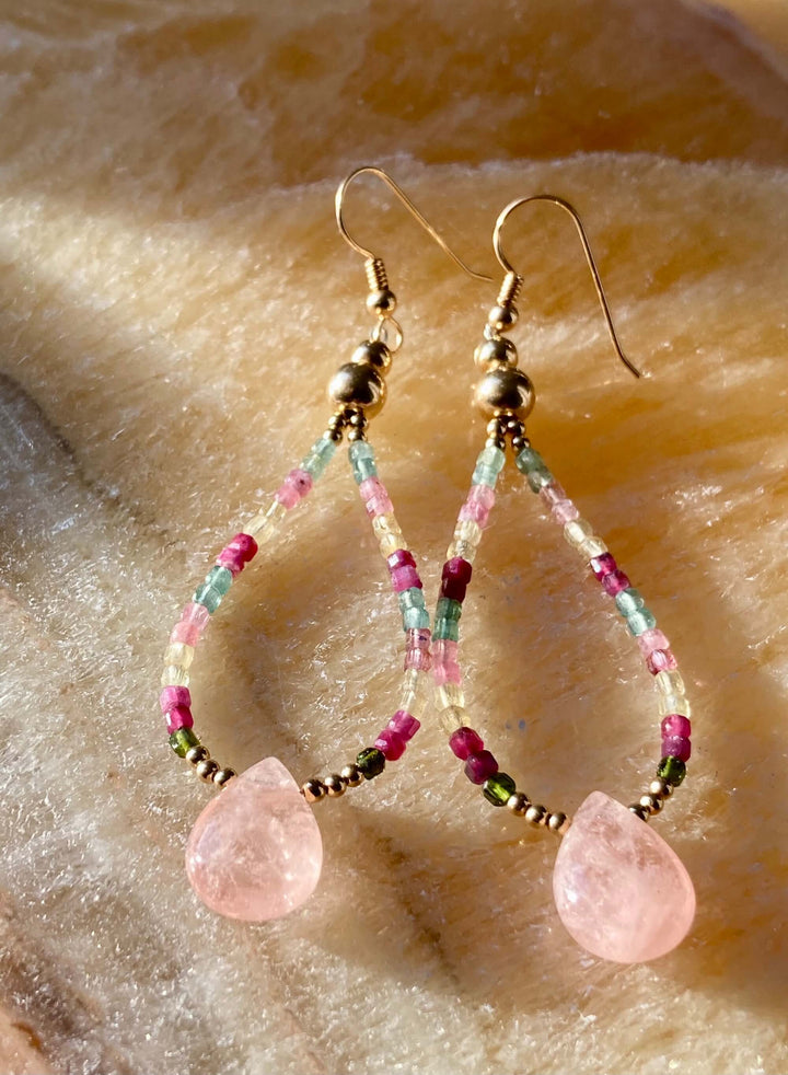 Light Of Aloha Morganite & Watermelon Tourmaline Earrings