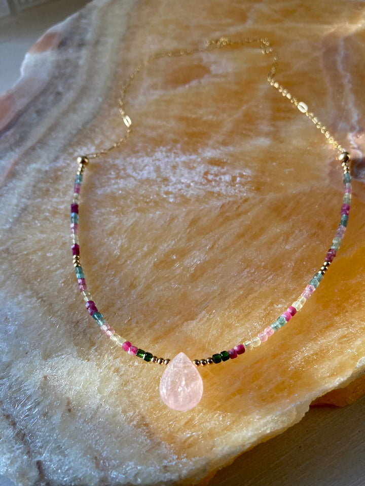 Light Of Aloha Morganite & Watermelon Tourmaline Necklace