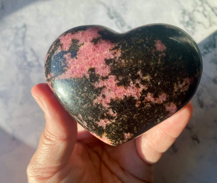 Rhodonite Crystal Heart