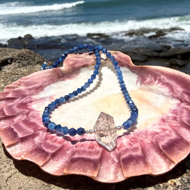 Kyanite and Herkimer Diamond One Of A Kind Necklace