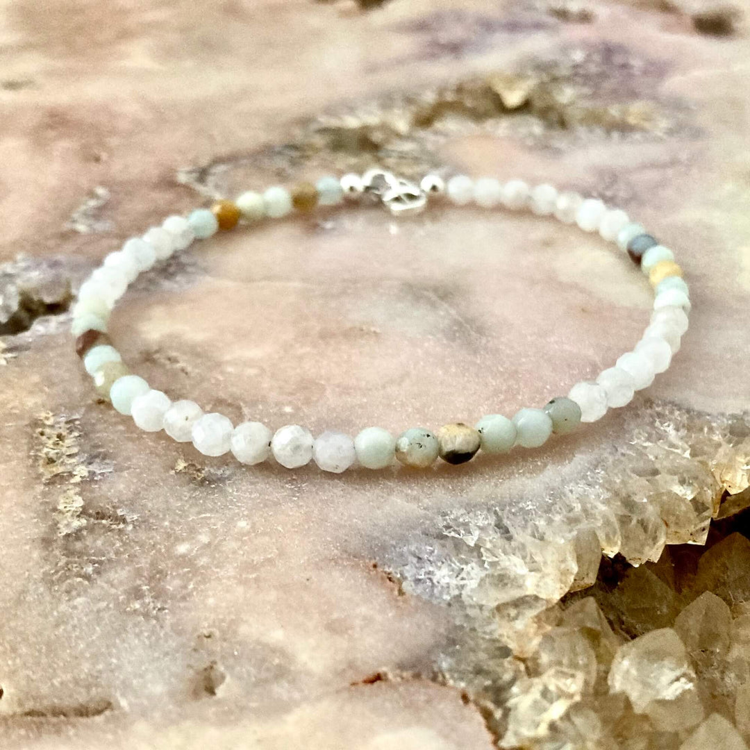 Amazonite & Moonstone Anklet
