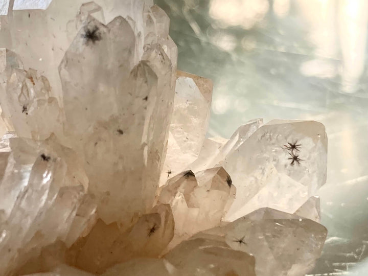 Star Hollandite Quartz Crystal Cluster