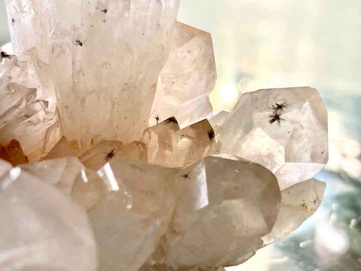 Star Hollandite Quartz Crystal Cluster