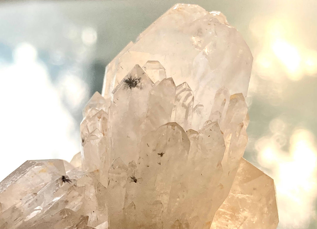 Star Hollandite Quartz Crystal Cluster