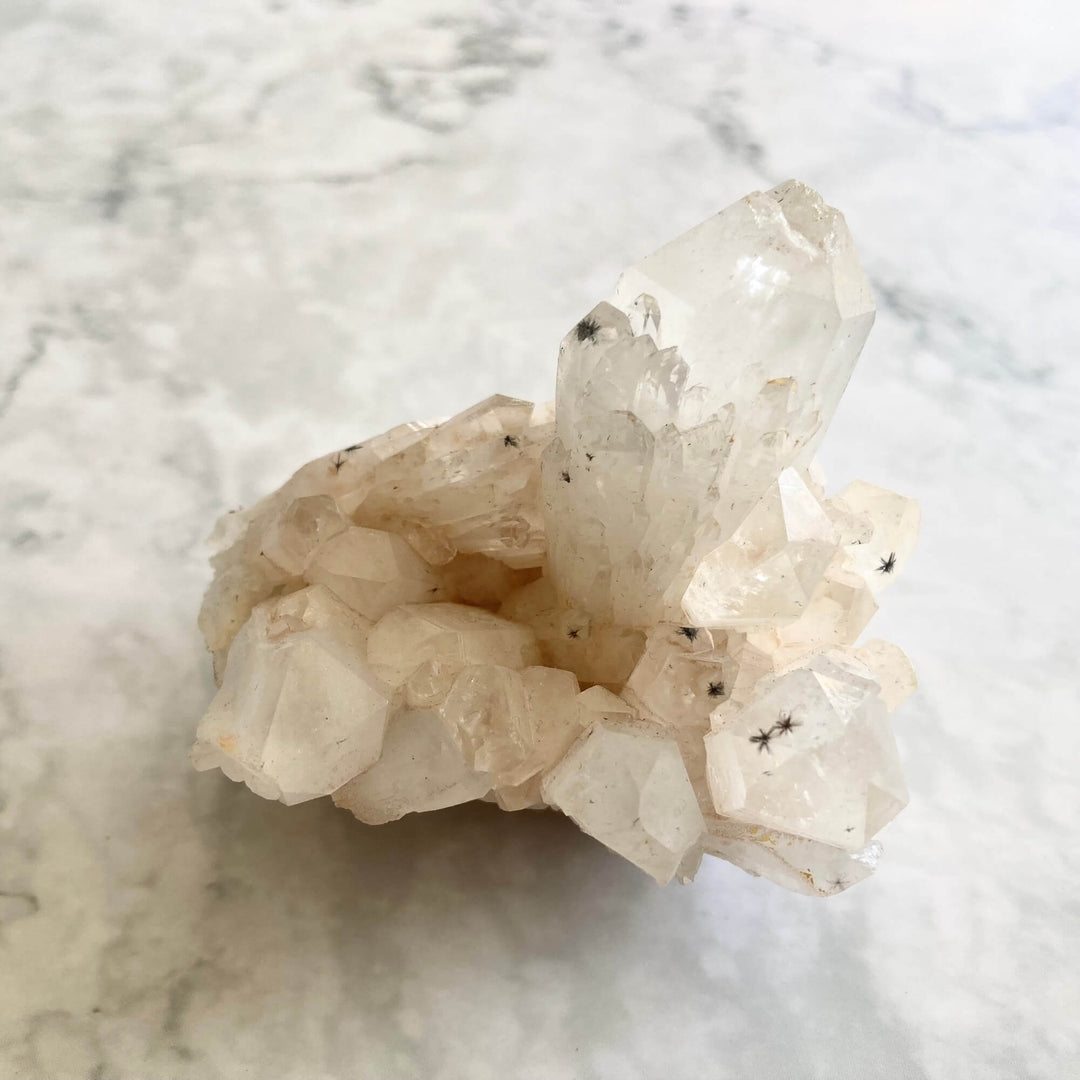 Star Hollandite Quartz Crystal Cluster