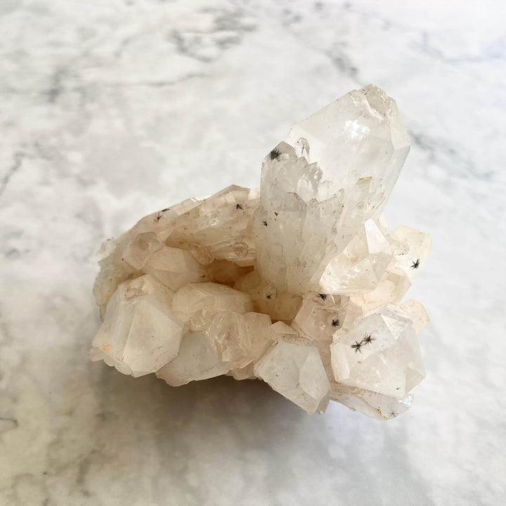 Star Hollandite Quartz Crystal Cluster