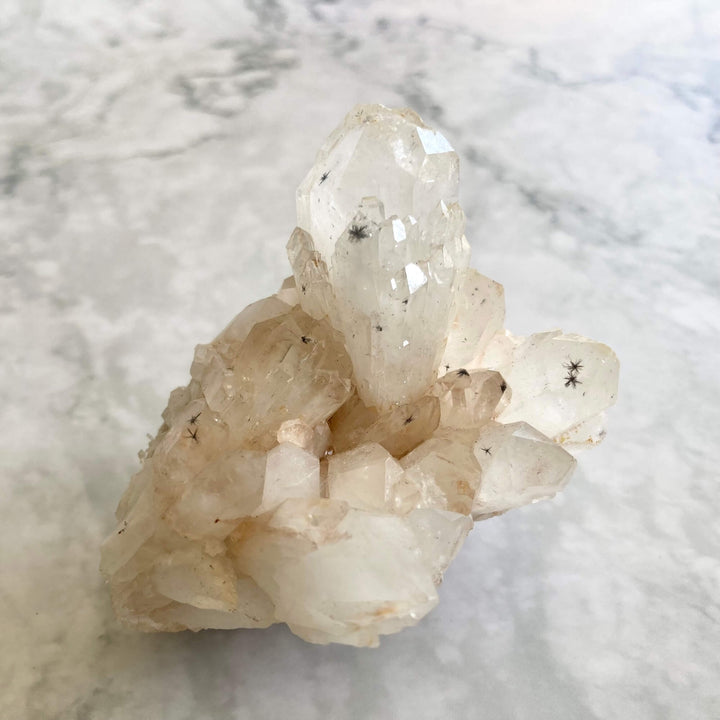 Star Hollandite Quartz Crystal Cluster