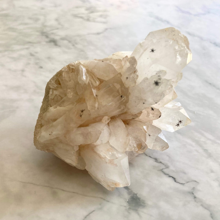Star Hollandite Quartz Crystal Cluster