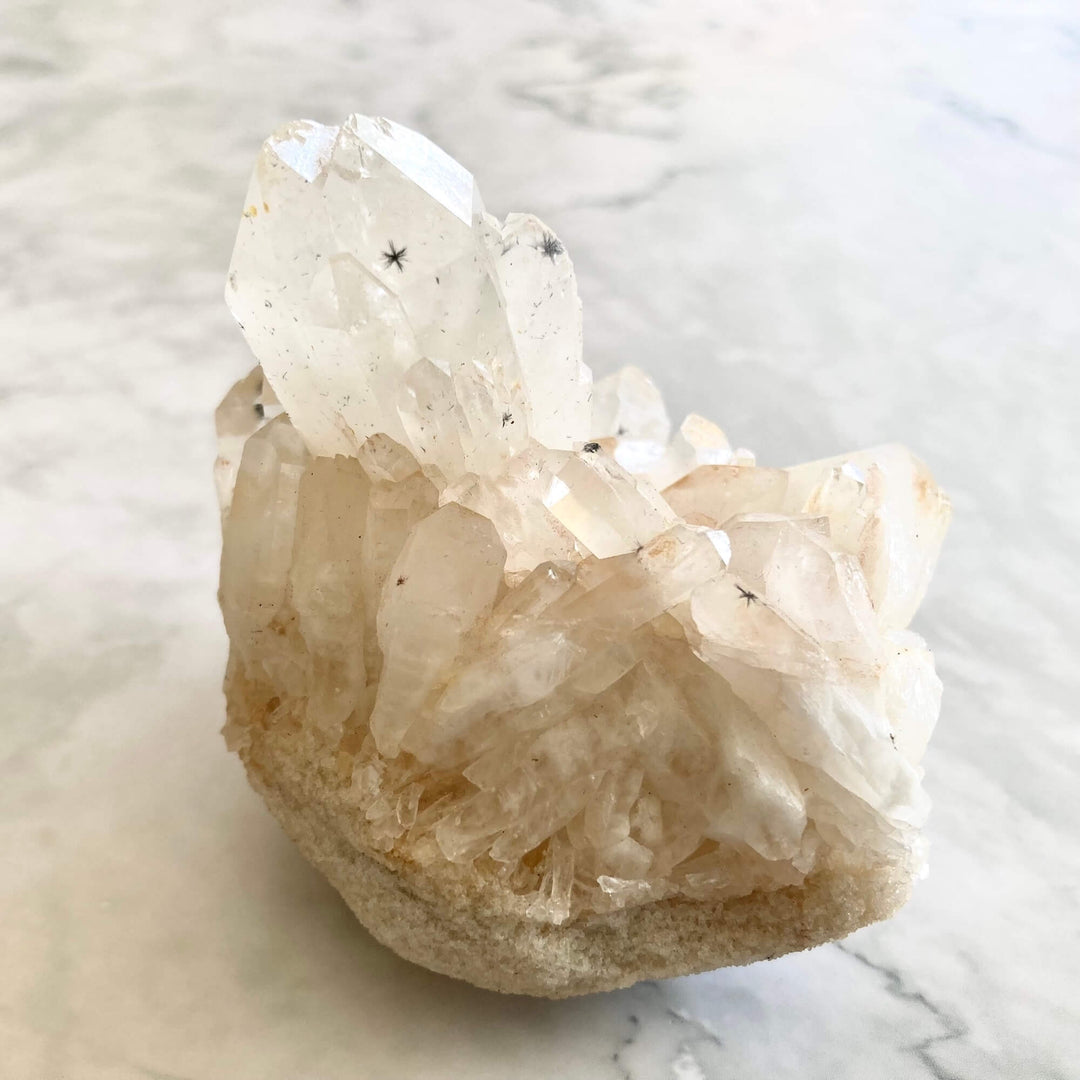 Star Hollandite Quartz Crystal Cluster