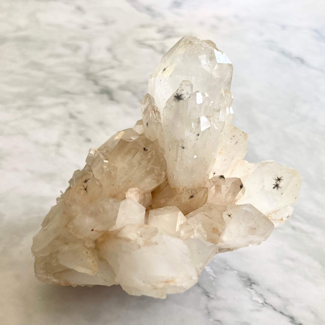 Star Hollandite Quartz Crystal Cluster