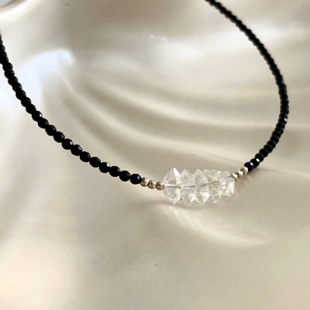 Herkimer Diamond & Black Tourmaline Necklace