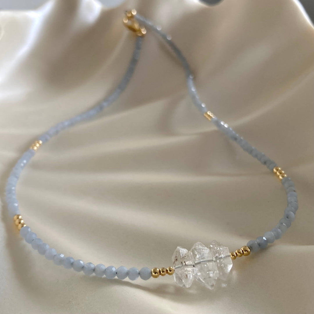 Golden Herkimer & Angelite Necklace