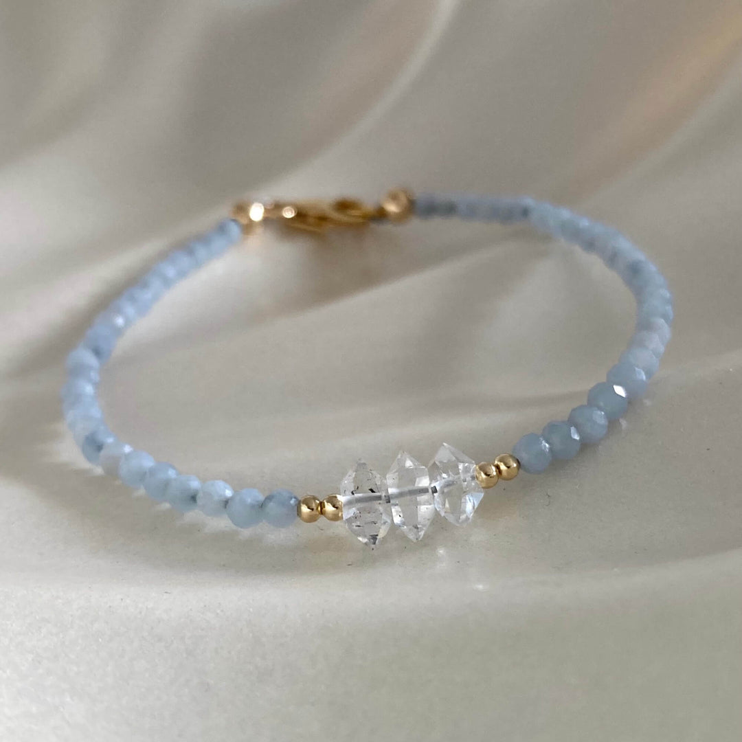 Golden Herkimer & Angelite Bracelet