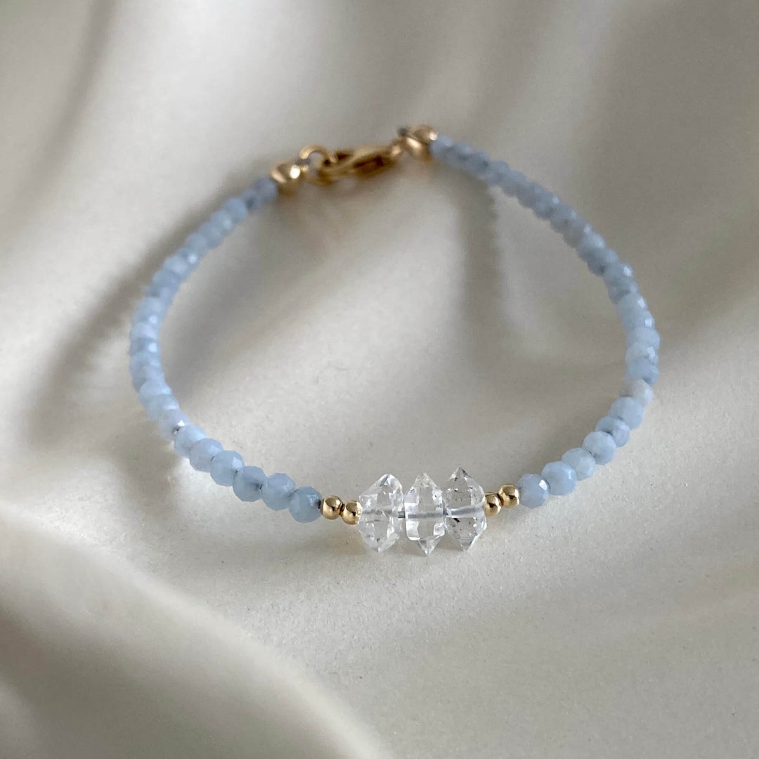 Golden Herkimer & Angelite Bracelet