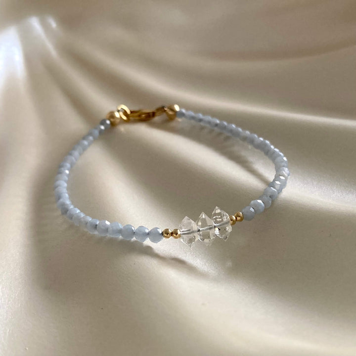 Golden Herkimer & Angelite Bracelet