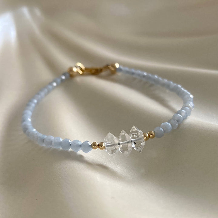 Golden Herkimer & Angelite Bracelet