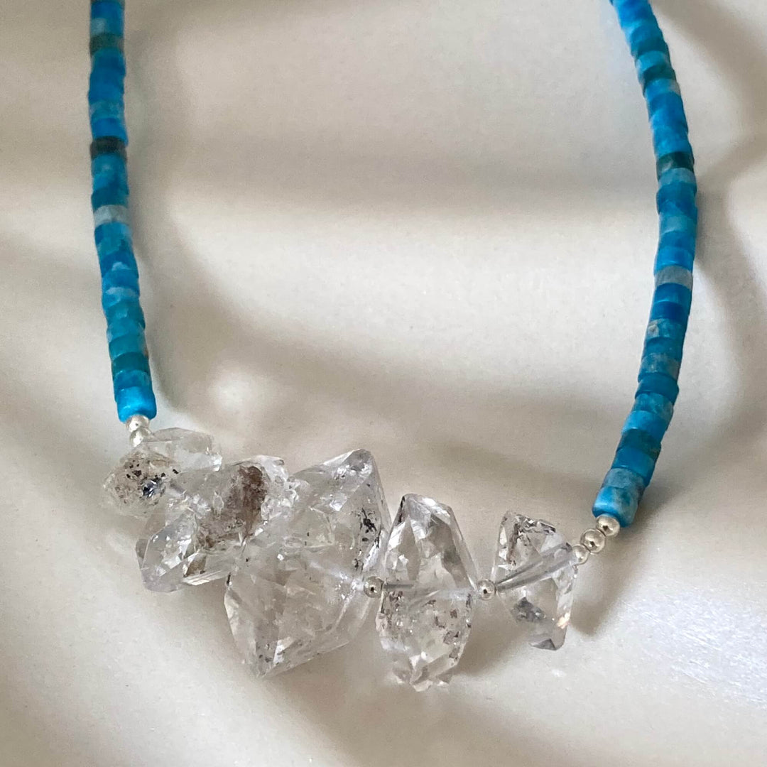 Healers Apatite & Herkimer Diamond Statement Necklace