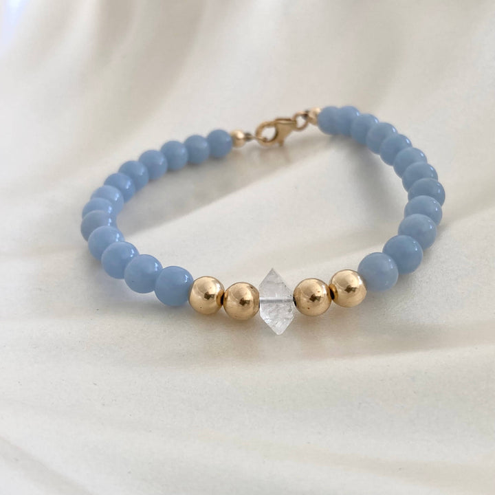 Golden Herkimer & Angelite Bracelet