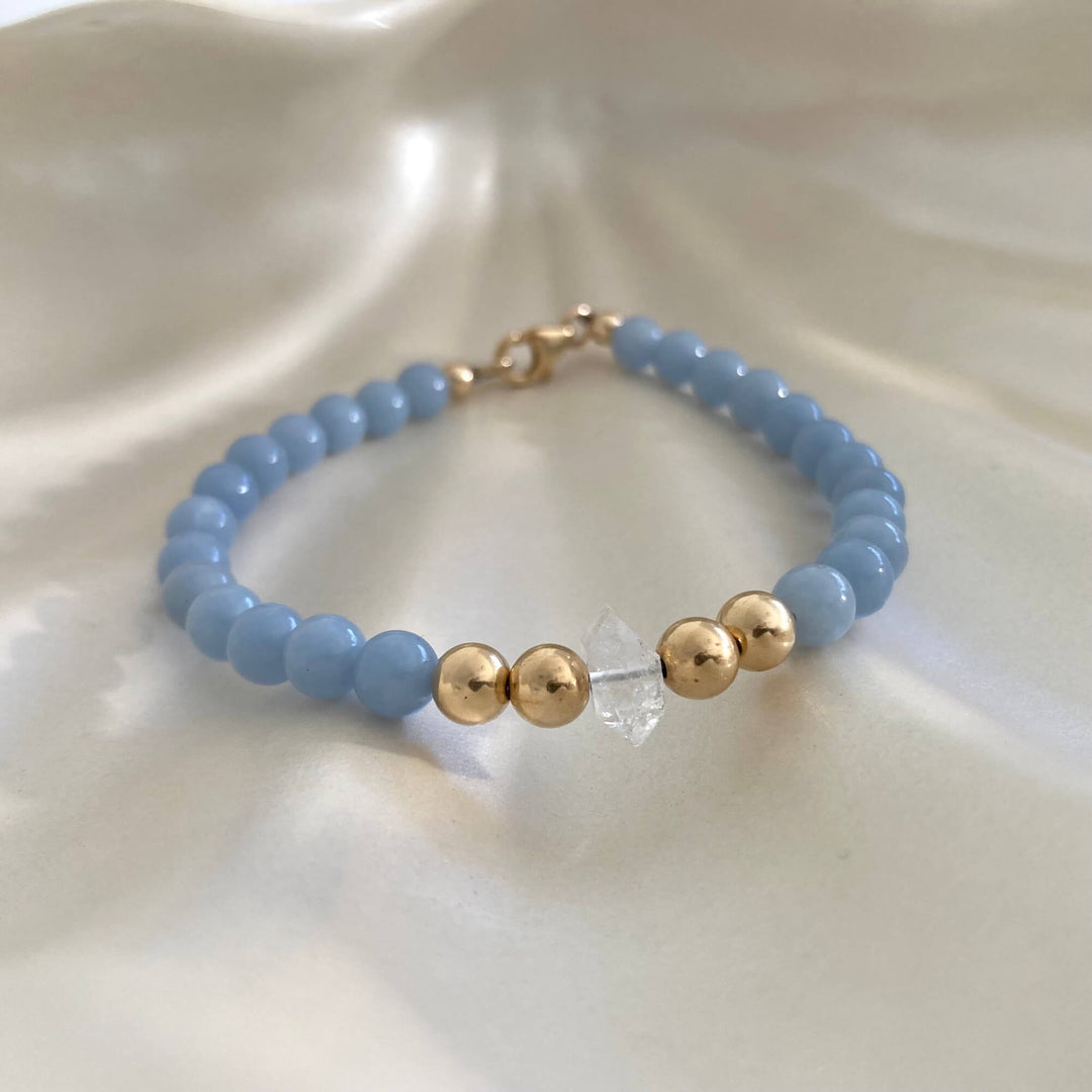 Golden Herkimer & Angelite Bracelet