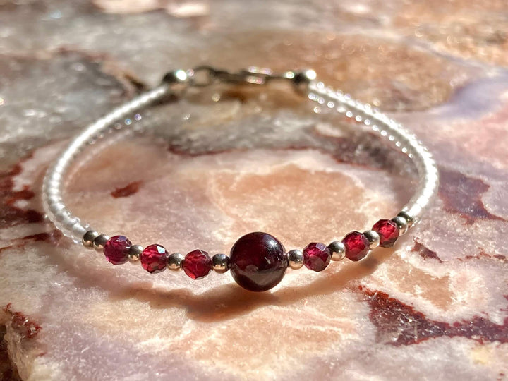 January birthstone garnet bracelet