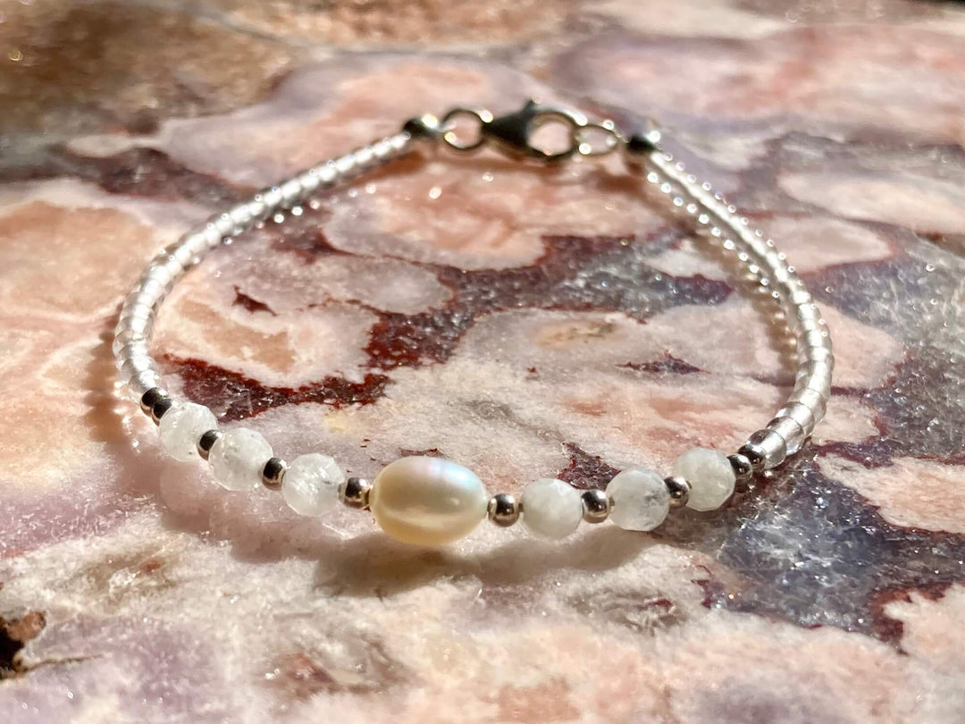 June birthstone healing crystal bracelet
