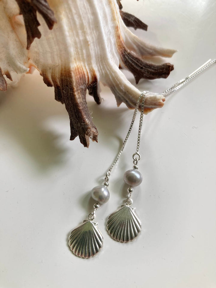 Shellandpearlthreadearrings