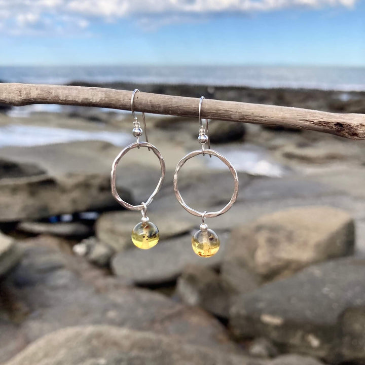 Amber Drop Hoop Earrings6