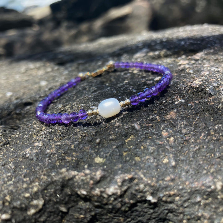Amethyst & pearl Bracelet for ladies