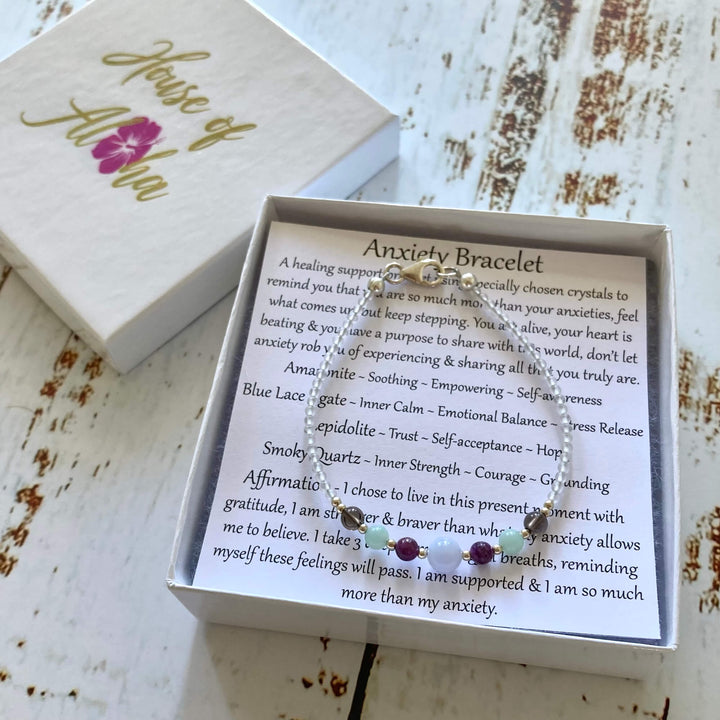 Anxiety support ladies crystal bracelet