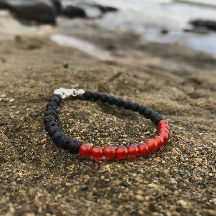 I Am Determined Lava stone Bracelet 