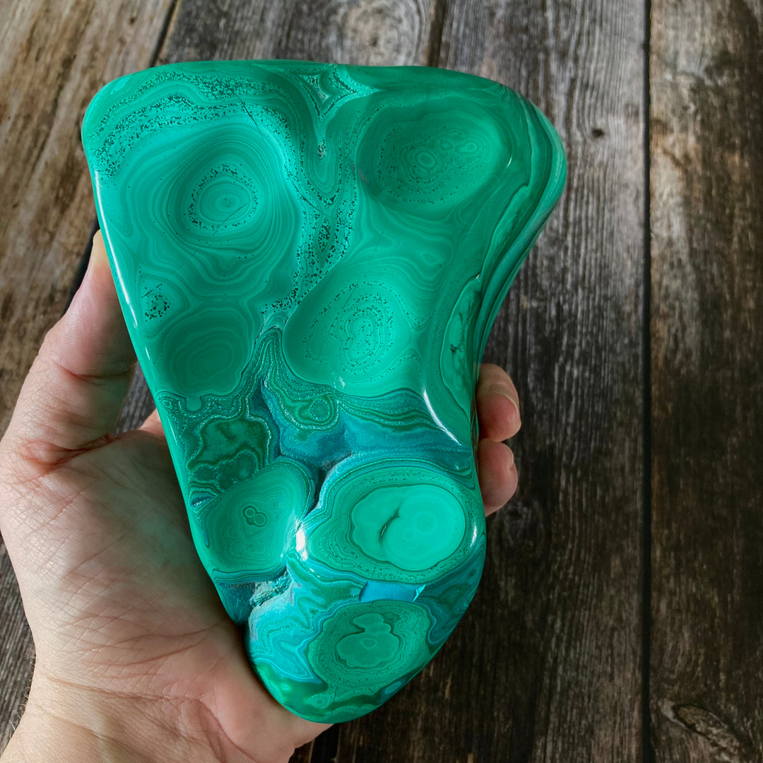 Standing Malachite & Chrysocolla Crystal Freeform