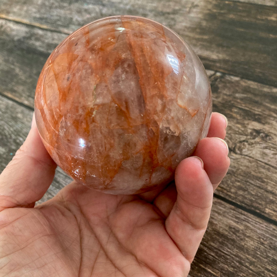 Hematoid Quartz Crystal Sphere